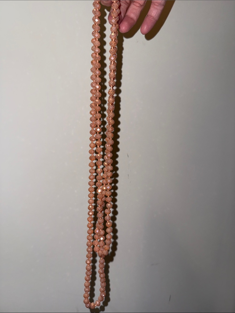 Peach Faceted Glass Bead Necklace - Women Jewelry